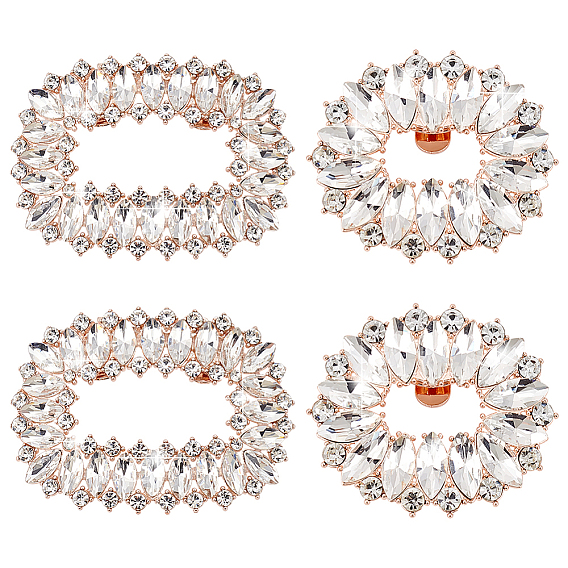 4 шт 2 стиль сплава кристалл горный хрусталь украшения для обуви, съемные пряжки для обуви