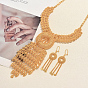 Conjunto de pendientes y collar geométricos vintage de aleación hueca para mujer.