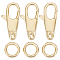 6шт. латунные поворотные карабины-клешни, с 20шт 304 открытыми соединительными кольцами из нержавеющей стали