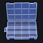 Прямоугольный контейнер для хранения шариков из полипропилена (pp), с откидной крышкой и 12 отделениями, для бижутерии мелкие аксессуары