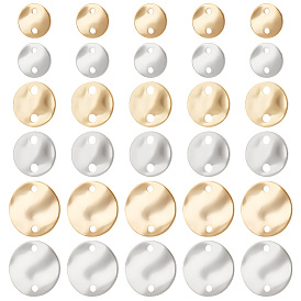 108шт 6 стили латунные подвески для разъемов, скручивание плоских круглых звеньев