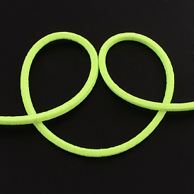 Round Elastic Cord, with Fibre Outside and Rubber Inside, 3mm, about 98.42 yards(90m)/bundle