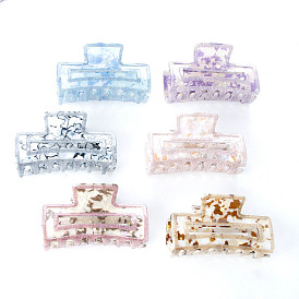 PVC Claw Hair Clips for Women, Rectangle Large Claw Clip for Thick Hair
