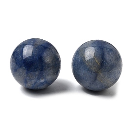Натуральный синий авантюрин сферические бусины без отверстий, круглые, окрашенная и подогревом