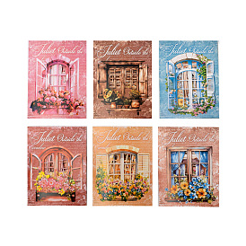 Waterproof PET Decorative Stickers, Flower Window Theme