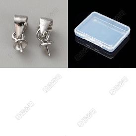 6Pcs Anti-Tarnish Rhodium Plated 925 Sterling Silver Snap on Bails