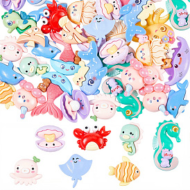 40 шт. 3 стили непрозрачной смолы декодируют кабошоны, разнообразные