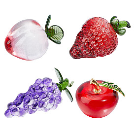 4 шт. 4 стили ручной работы лэмпворк фрукты витрина украшения, для домашнего украшения рабочего стола, разнообразные