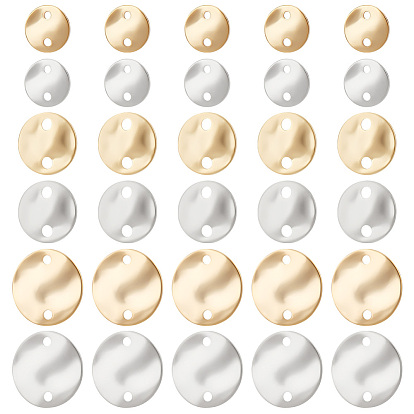 108шт 6 стили латунные подвески для разъемов, скручивание плоских круглых звеньев