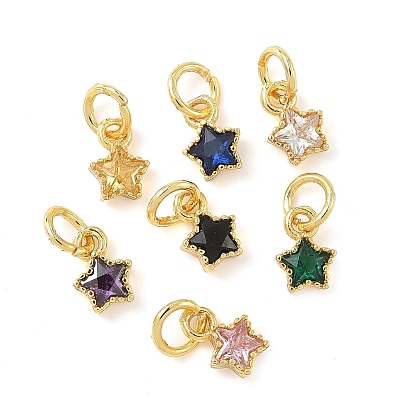 Звезда латунные микро проложить кубического циркония подвески, стойки покрытие, долговечный, без кадмия и без свинца, золотые, с целью перехода в кольце