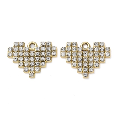 Alloy Rhinestone Pendants, Heart Charms
