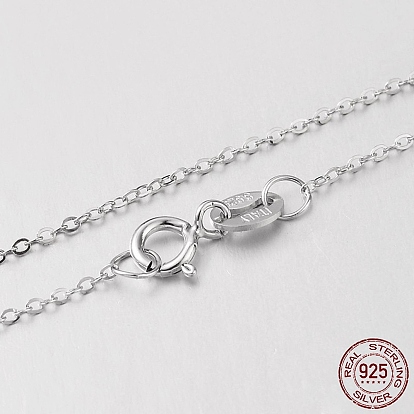 Colliers en chaîne torsadée en argent sterling plaqué rhodium, à ressort fermoirs à anneaux, fine chaîne