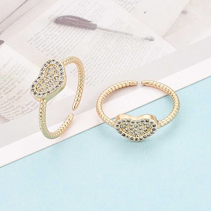 Манжеты из латуни с микро паве кубический цирконий для женщин, сердце