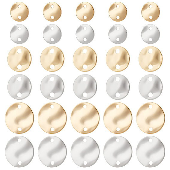 108шт 6 стили латунные подвески для разъемов, скручивание плоских круглых звеньев