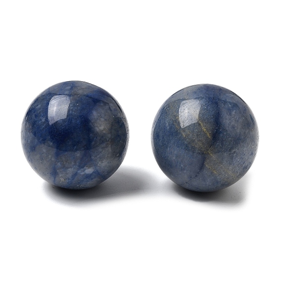 Натуральный синий авантюрин сферические бусины без отверстий, круглые, окрашенная и подогревом