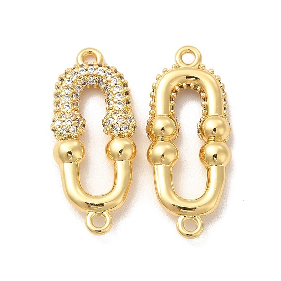 Латунь с покрытием из латуни, микро-паве, прозрачные подвески из кубического циркония, овальные связи, без кадмия и без свинца