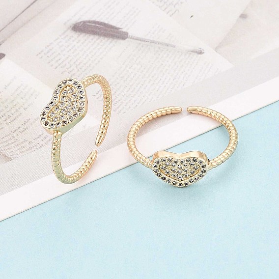 Манжеты из латуни с микро паве кубический цирконий для женщин, сердце