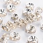 Iron Rhinestone Spacer Beads, Grade B, Rondelle, Mixed Style, 6~8x3~3.5mm, Hole: 1mm