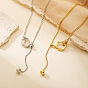 Латунные прозрачные кубические цирконии кольца подвески ожерелья, регулируемые ожерелья-лариаты с кисточками для женщин