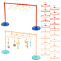 4 Sets 4 Style Plastic Doll Clothes Drying Laundry Rack Set, including Clothes Hangers and Base, Bar, for Doll Clothing Outfits Hanging
