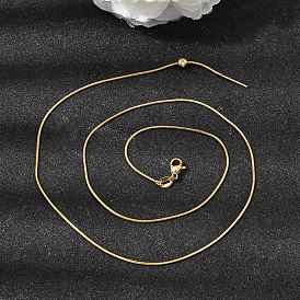 0.9 мм, унисекс 304 цепочка-змейка из нержавеющей стали, регулируемые ожерелья-слайдеры