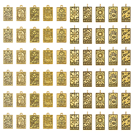 60 шт 10 подвески из сплава в тибетском стиле, прямоугольник с рисунком таро