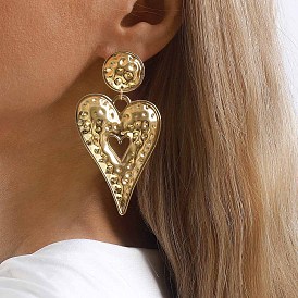 Alloy Stud Dangle Earrings for Women, Heart