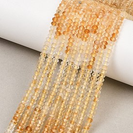 Нагретые нити из натуральных цитриновых бусин, граненые, рондель