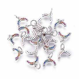 Латунные микро проложить кубического циркония прелести, подкова