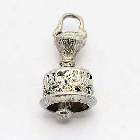 Tibetan Brass Pendants, Dorje Vajra with Bell for Buddha Jewelry, 19x10mm, Hole: 3mm