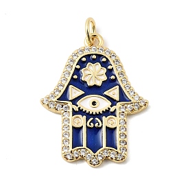 Латунные микропроволочные кубические циркониевые подвески из эмали, с целью перехода в кольце, рука хамса с оберегами от сглаза, стойки покрытие, долговечный, без свинца и без кадмия