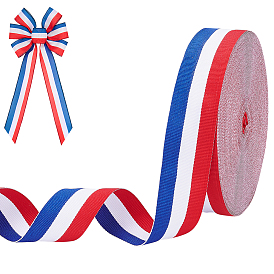 50 ярдов трехцветной полиэстеровой полосатой ленты в крупный рубчик, аксессуары для одежды