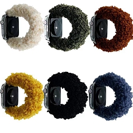 Плюшевая повязка для волос и ремешок для часов для серии iwatch 7 размер смарт-часов с зимним лимитом 38мм/41мм/40мм/45мм/42мм/44мм