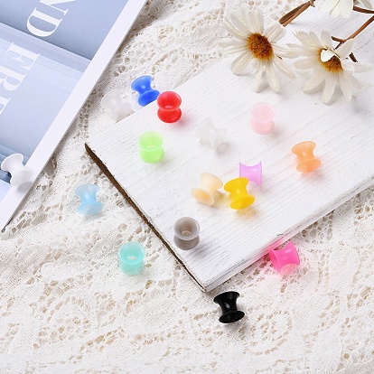 32Pcs 16 Colors Silicone Thin Ear Gauges Flesh Tunnels Plugs, Ring