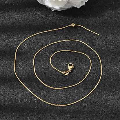 0.9 мм, унисекс 304 цепочка-змейка из нержавеющей стали, регулируемые ожерелья-слайдеры