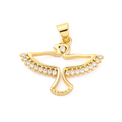 Латунные микро проложить кубического циркония подвески, без кадмия и без свинца, с оболочкой, прелести голубя