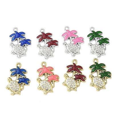 Подвески из сплава и страза, с эмалью, Морская черепаха