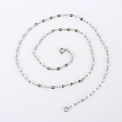 304 Stainless Steel Chain Necklaces, with Spring Ring Clasps, 17.3 inch(439mm), 2mm