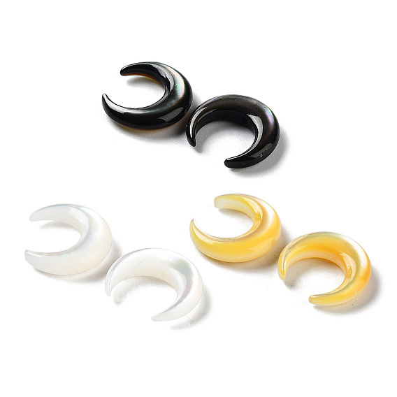 Натуральные белые/желтые/черные бусины-ракушки для губ, серп