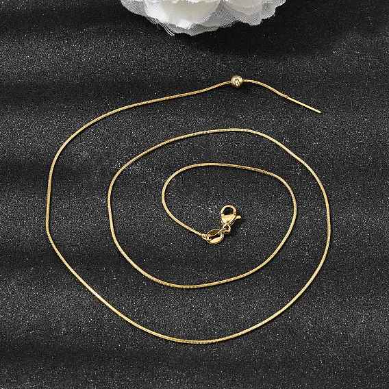 0.9 мм, унисекс 304 цепочка-змейка из нержавеющей стали, регулируемые ожерелья-слайдеры