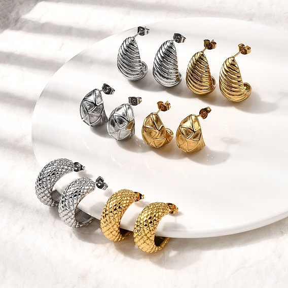 304 из нержавеющей стали серьги, ионное покрытие (ip)