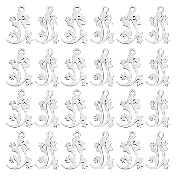 201 Stainless Steel Hollow Pendants, Lizard