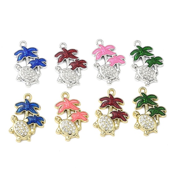 Подвески из сплава и страза, с эмалью, Морская черепаха