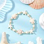 Синтетические бирюзовые бусины в виде черепахи и морской звезды, эластичные браслеты для мужчин и женщин, с Гальваническим немагнитных синтетическими гематита бисера