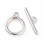 Eco-friendly Brass Toggle Clasps, Cadmium Free & Lead Free, Long-Lasting Plated, Ring