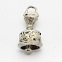 Tibetan Brass Pendants, Dorje Vajra with Bell for Buddha Jewelry, 19x10mm, Hole: 3mm