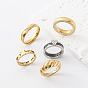 304 Stainless Steel Finger Rings for Women, Twist