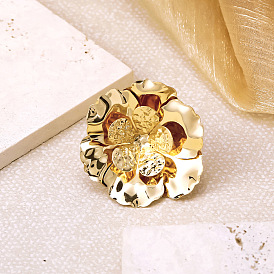 Iron Flower Cuff Open Rings for Women