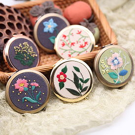 DIY handmade semi-finished embroidery makeup mirror Suzhou embroidery cross stitch 3D bouquet three-dimensional double-sided mirror