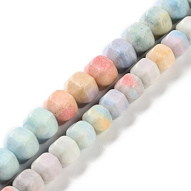 Natural Rainbow Alashan Agate Beads Strands, Dyed, Faceted, Rondelle